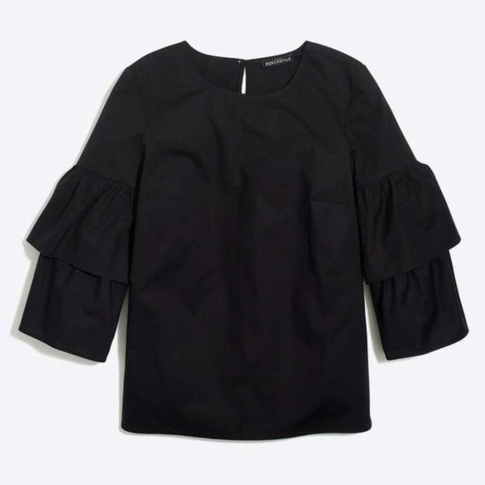 J. Crew Mercantile Tiered Bell Sleeve Stretch Top